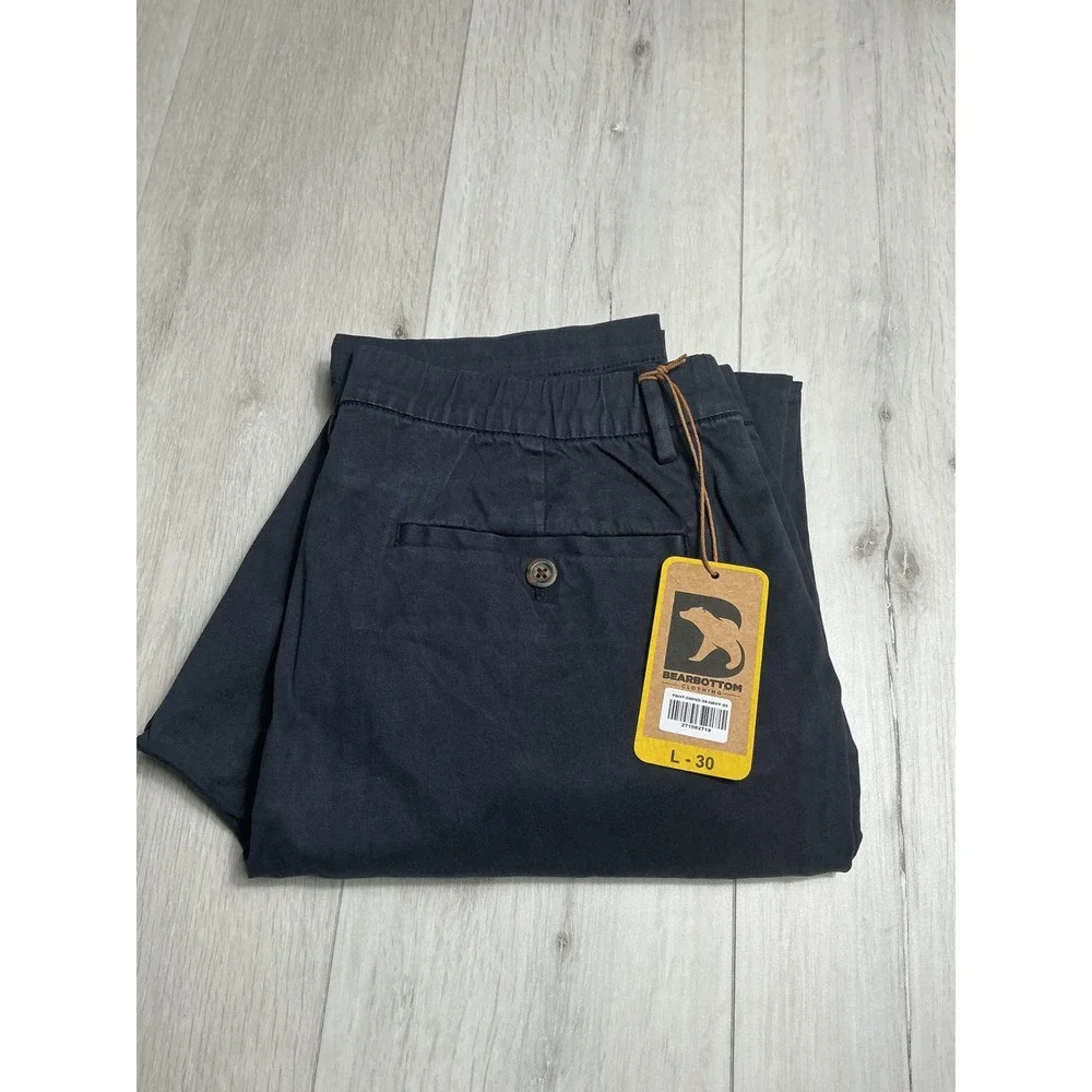 Bearbottom Clothing Mens Stretch Chino‎ Pants Large 30 Navy Casual New With Tags
